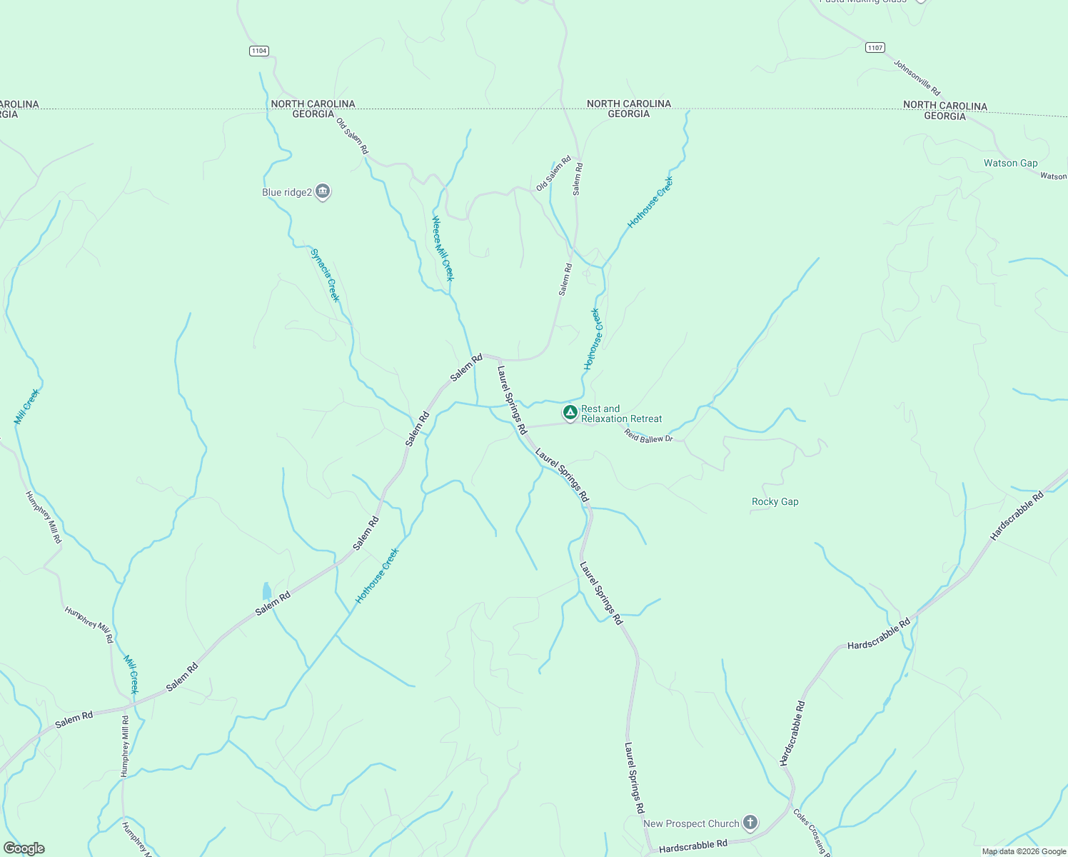 map of restaurants, bars, coffee shops, grocery stores, and more near 6 Gilliam Road in Mineral Bluff