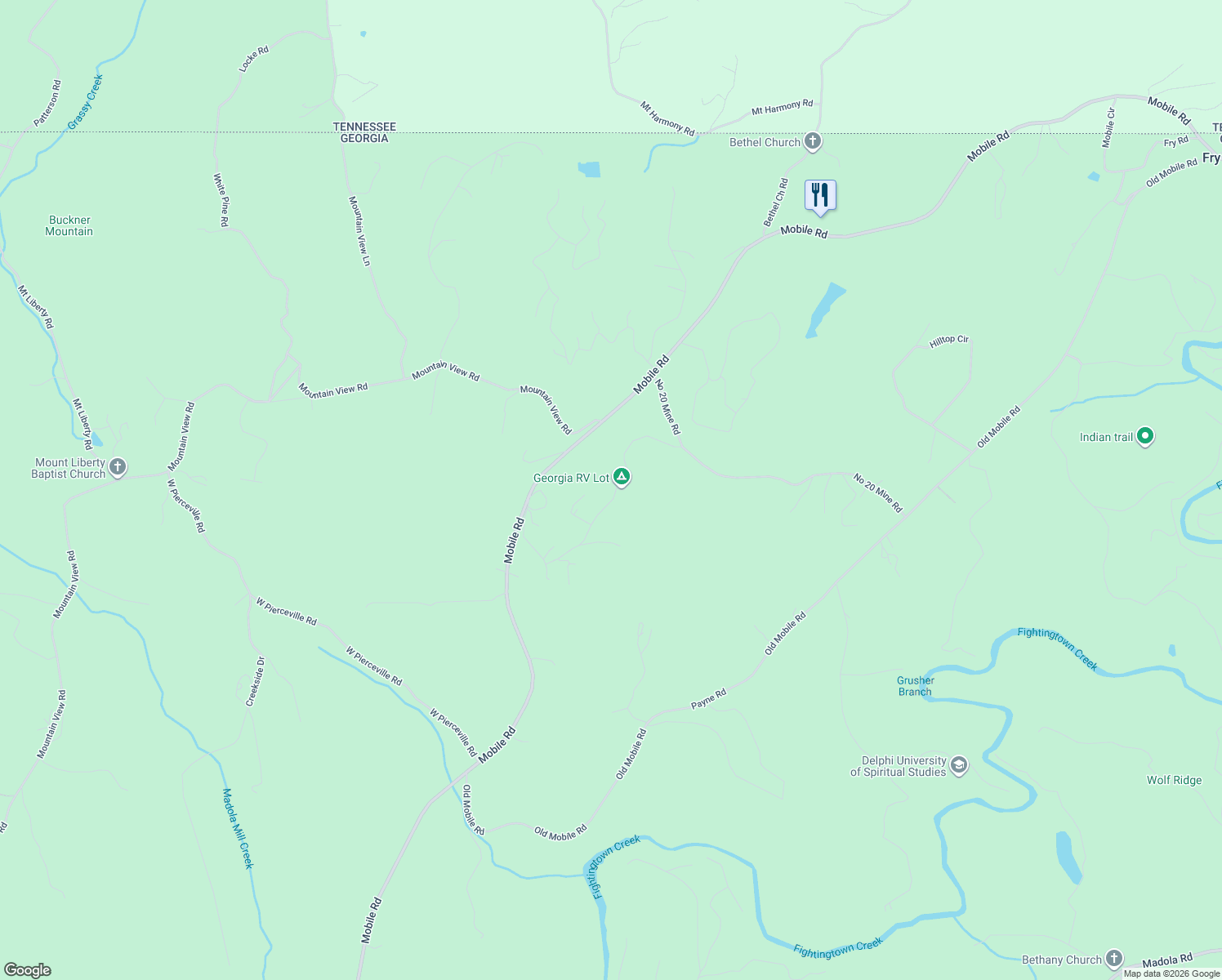 map of restaurants, bars, coffee shops, grocery stores, and more near 318 Joy Drive in McCaysville