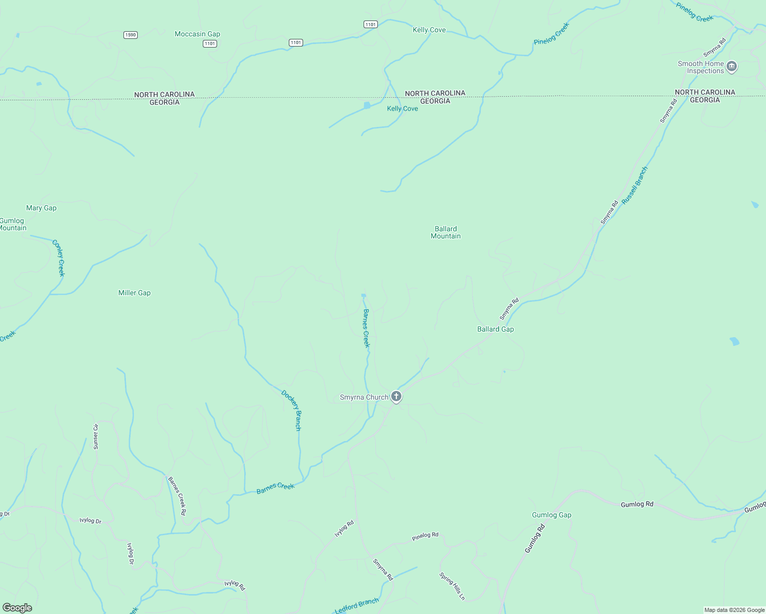map of restaurants, bars, coffee shops, grocery stores, and more near 1601 Hidden Branch Drive in Young Harris