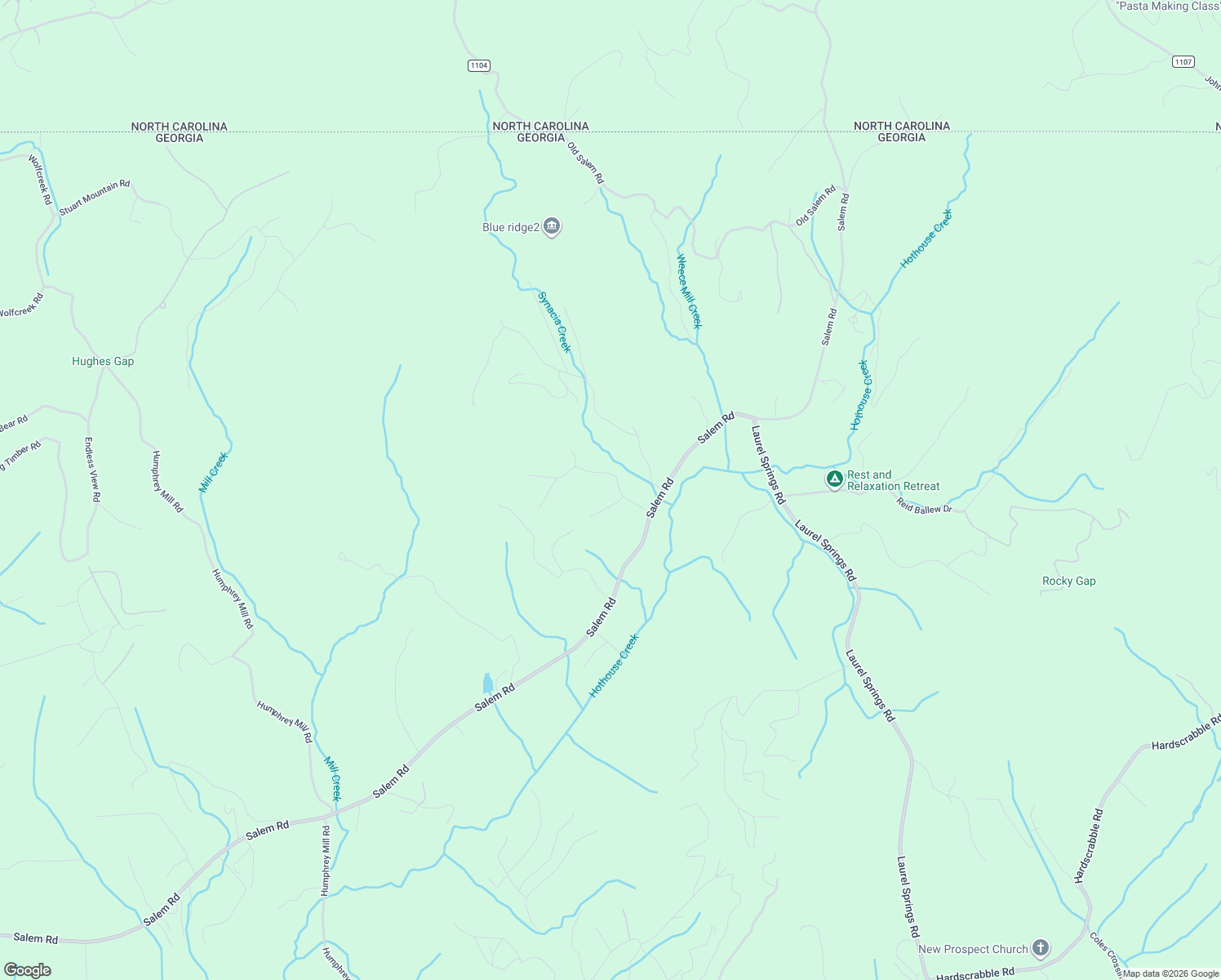 map of restaurants, bars, coffee shops, grocery stores, and more near 28 Pine Ridge Trail in Mineral Bluff