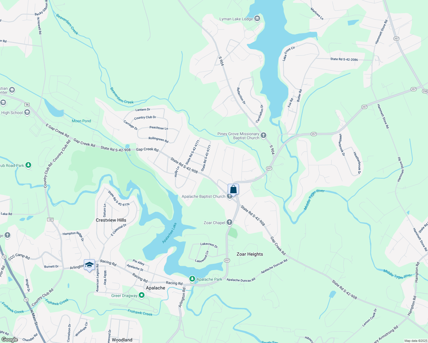 map of restaurants, bars, coffee shops, grocery stores, and more near 120 Matalin Ct in Greer