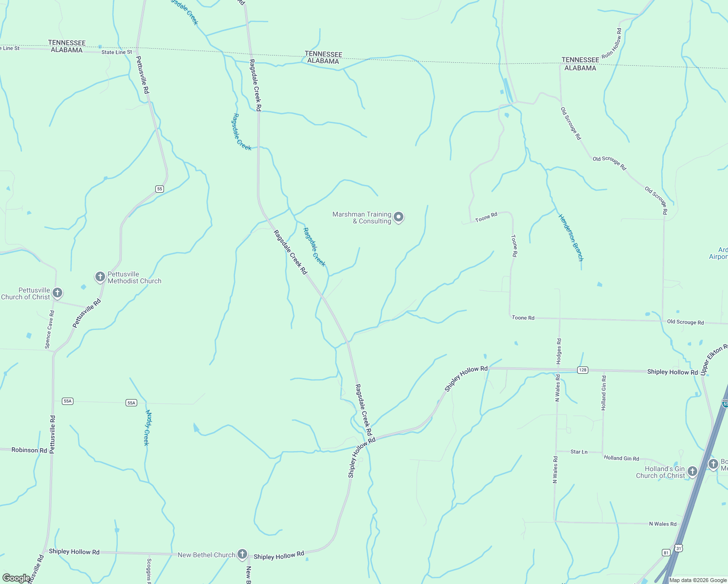 map of restaurants, bars, coffee shops, grocery stores, and more near 28726 Ragsdale Creek Road in Elkmont