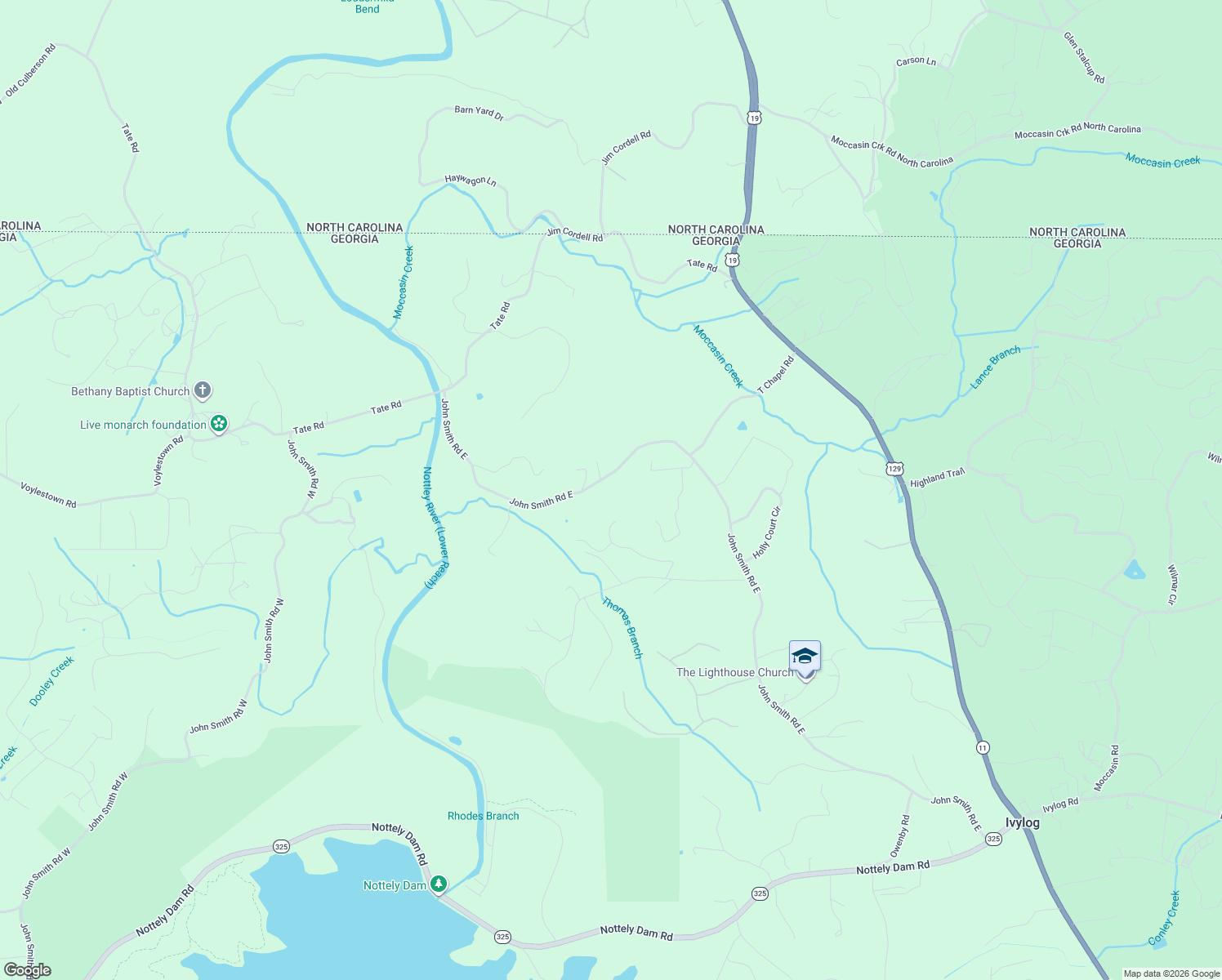 map of restaurants, bars, coffee shops, grocery stores, and more near 6905 Ellen Drive in Blairsville
