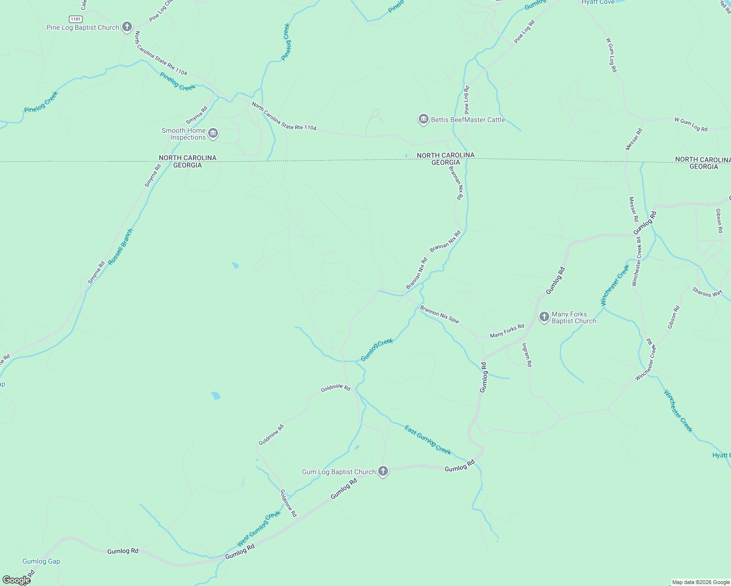 map of restaurants, bars, coffee shops, grocery stores, and more near 77 Franklin Place in Young Harris