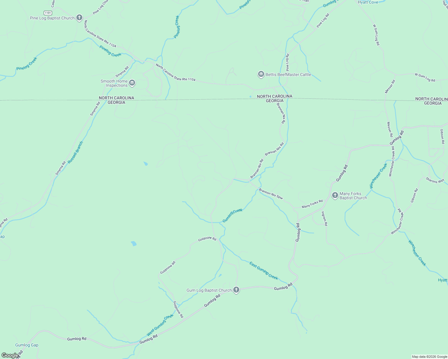 map of restaurants, bars, coffee shops, grocery stores, and more near 77 Franklin Place in Young Harris
