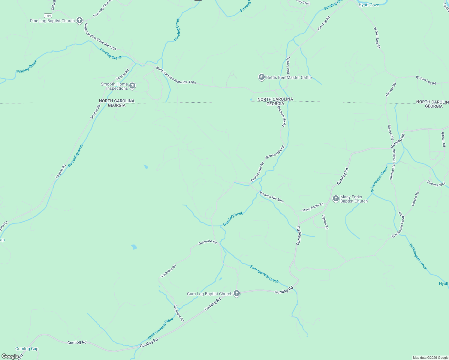 map of restaurants, bars, coffee shops, grocery stores, and more near 77 Franklin Place in Young Harris