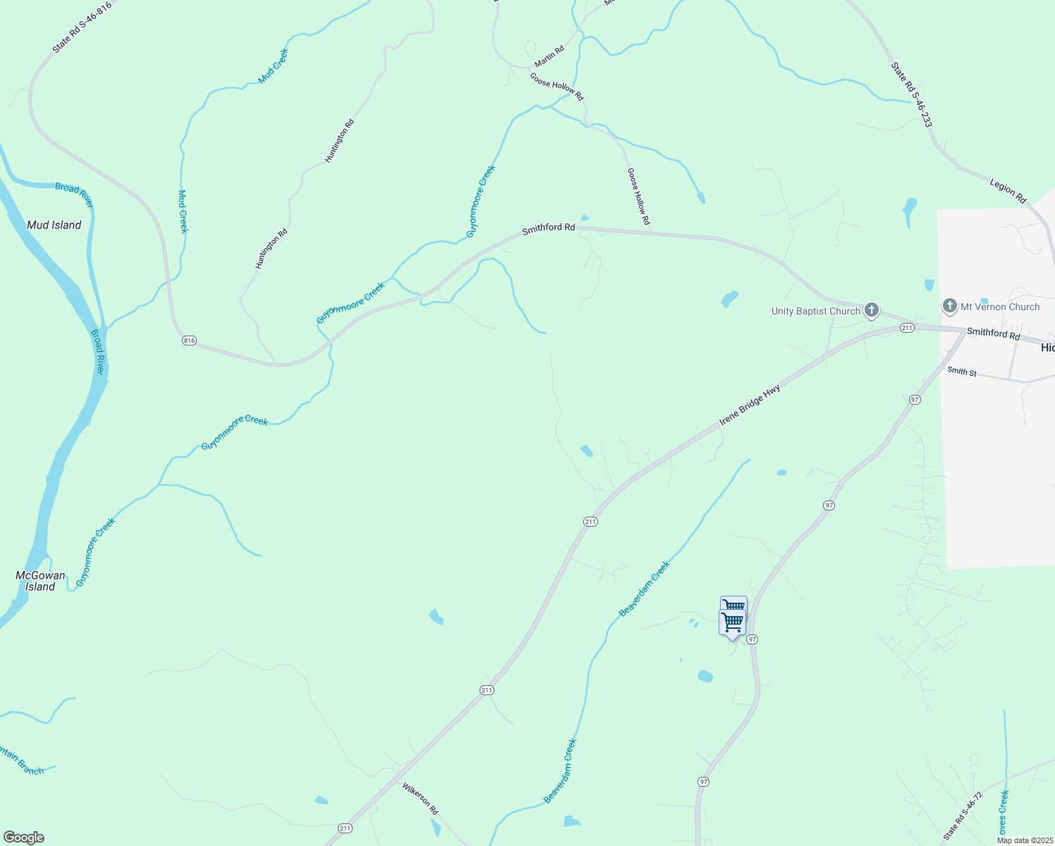 map of restaurants, bars, coffee shops, grocery stores, and more near in Hickory Grove