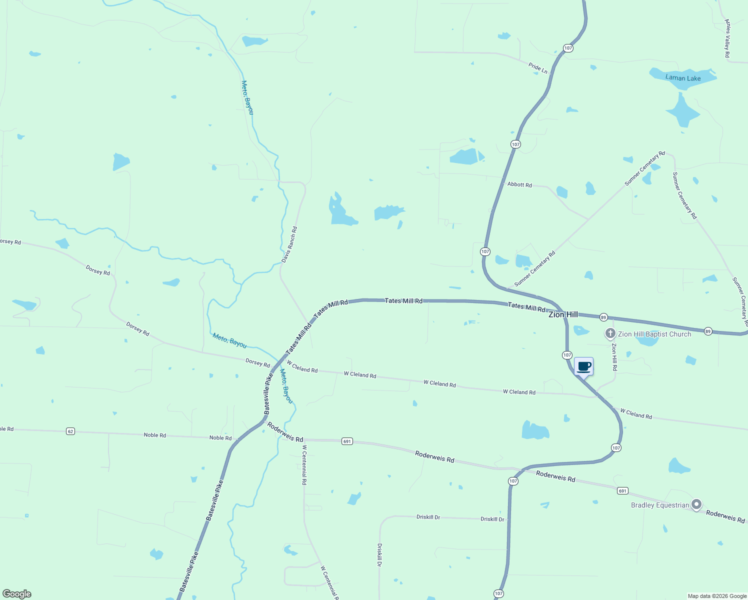 map of restaurants, bars, coffee shops, grocery stores, and more near 4920 Tates Mill Road in Cabot