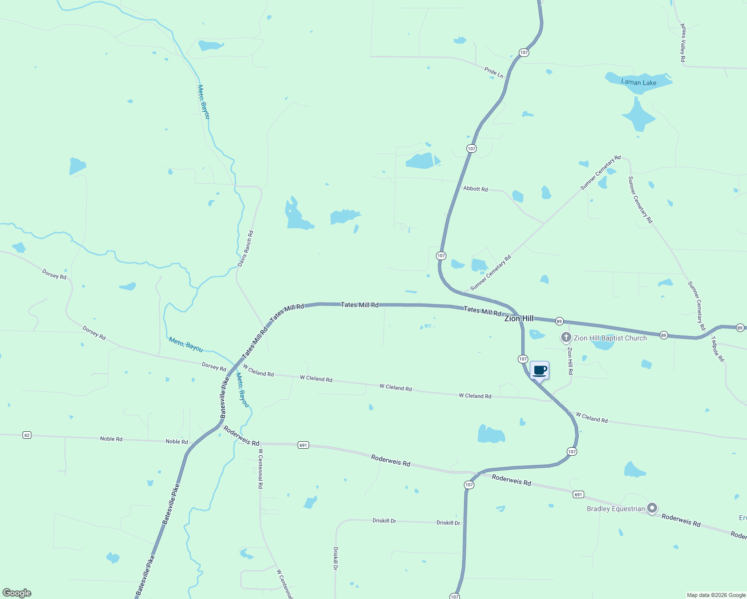map of restaurants, bars, coffee shops, grocery stores, and more near 4700 Tates Mill Road in Cabot