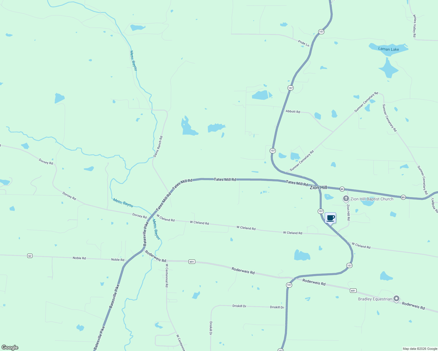 map of restaurants, bars, coffee shops, grocery stores, and more near 4920 Tates Mill Road in Cabot