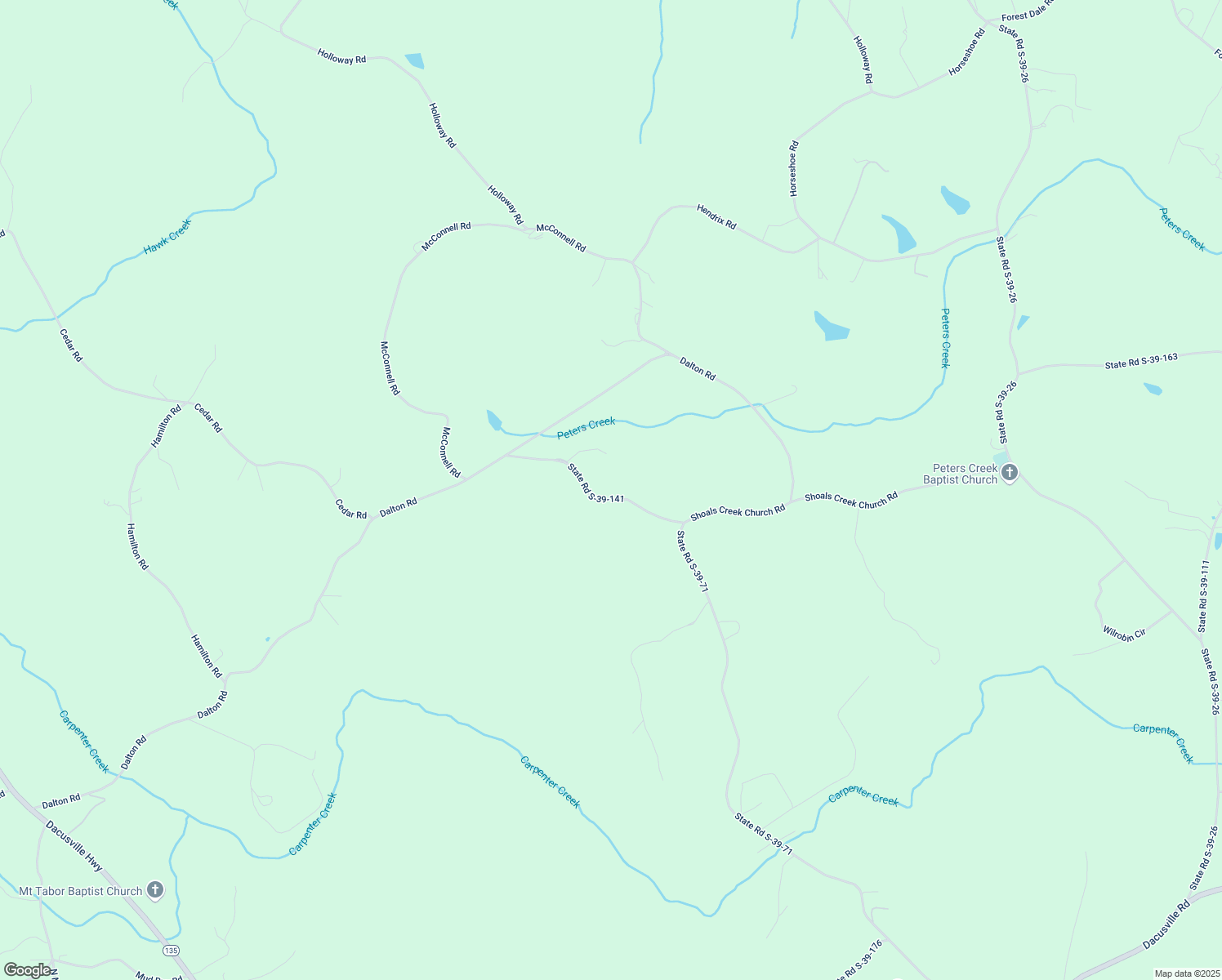 map of restaurants, bars, coffee shops, grocery stores, and more near 210 State Road S-39-141 in Easley