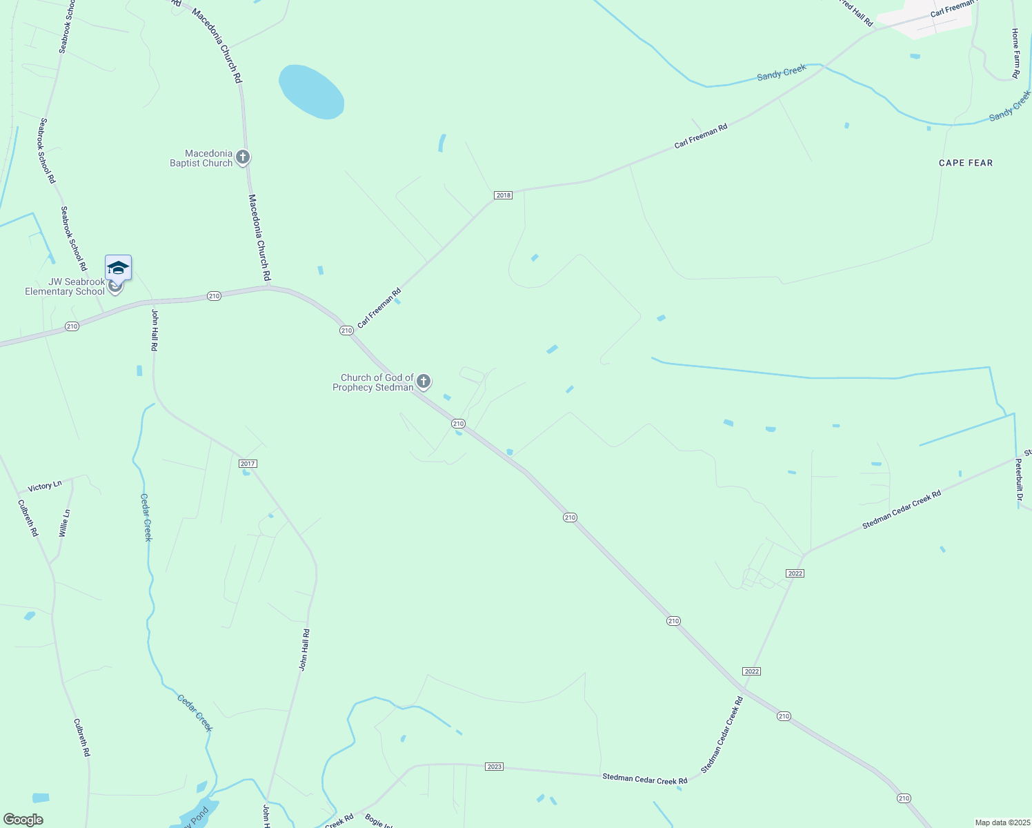 map of restaurants, bars, coffee shops, grocery stores, and more near 5545 Highway 210 in Stedman