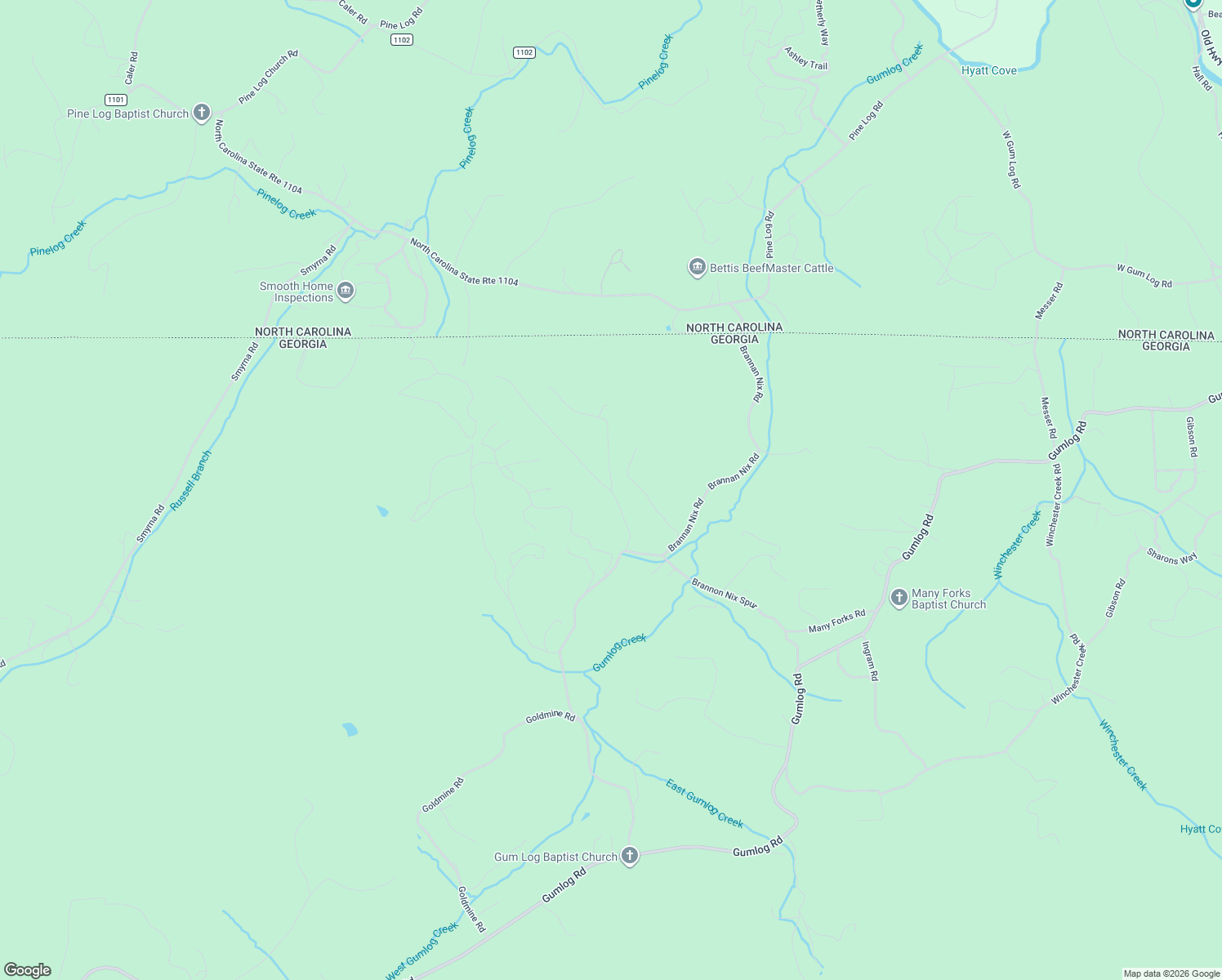 map of restaurants, bars, coffee shops, grocery stores, and more near 587 Ray Drive in Young Harris
