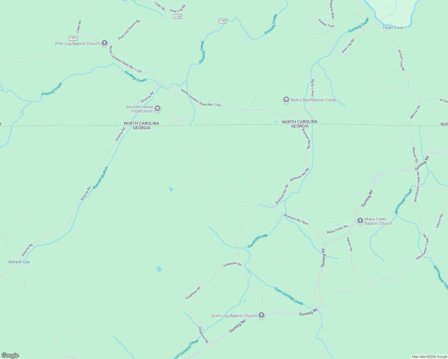 map of restaurants, bars, coffee shops, grocery stores, and more near 377 Ray Drive in Young Harris