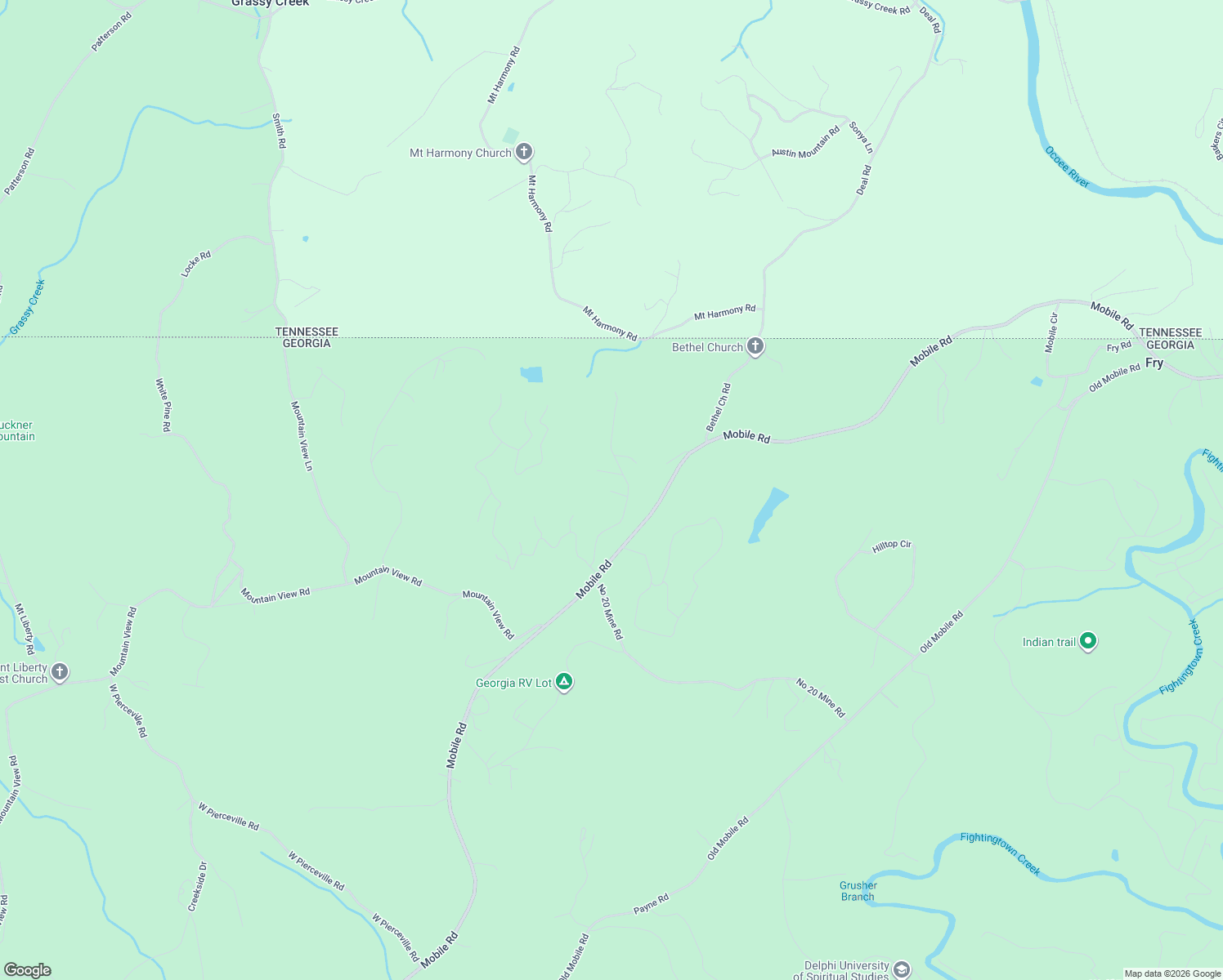 map of restaurants, bars, coffee shops, grocery stores, and more near 51 Faith Hill in McCaysville