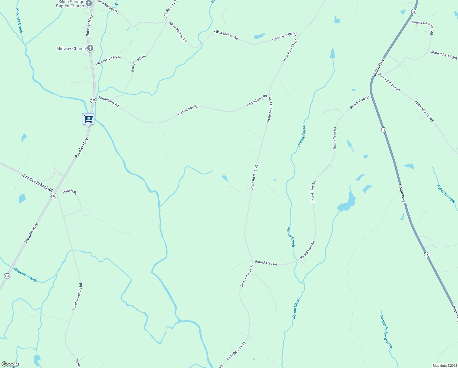 map of restaurants, bars, coffee shops, grocery stores, and more near 898 State Road S-11-72 in Gaffney