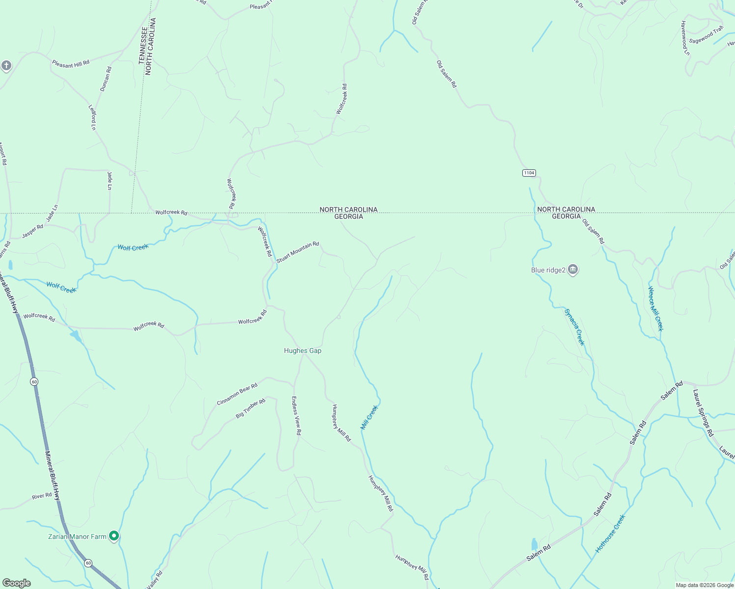 map of restaurants, bars, coffee shops, grocery stores, and more near 550 Stuart Mountain Road in Mineral Bluff