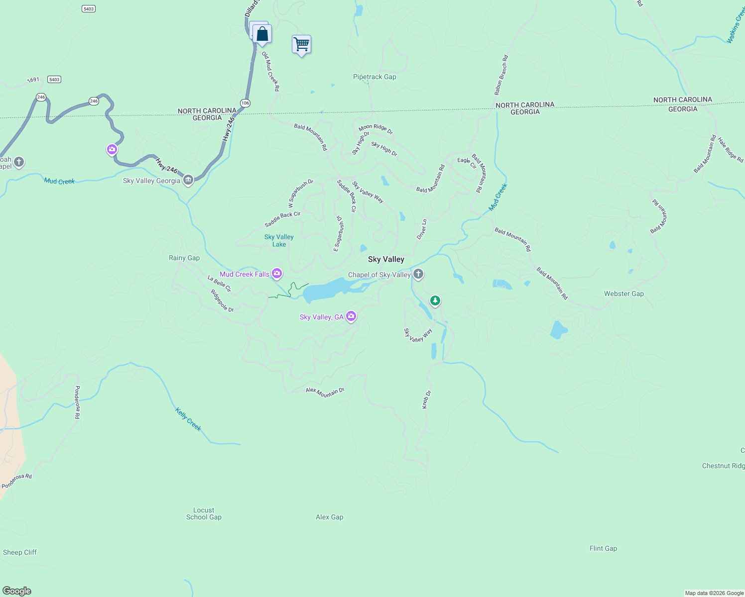 map of restaurants, bars, coffee shops, grocery stores, and more near in Sky Valley