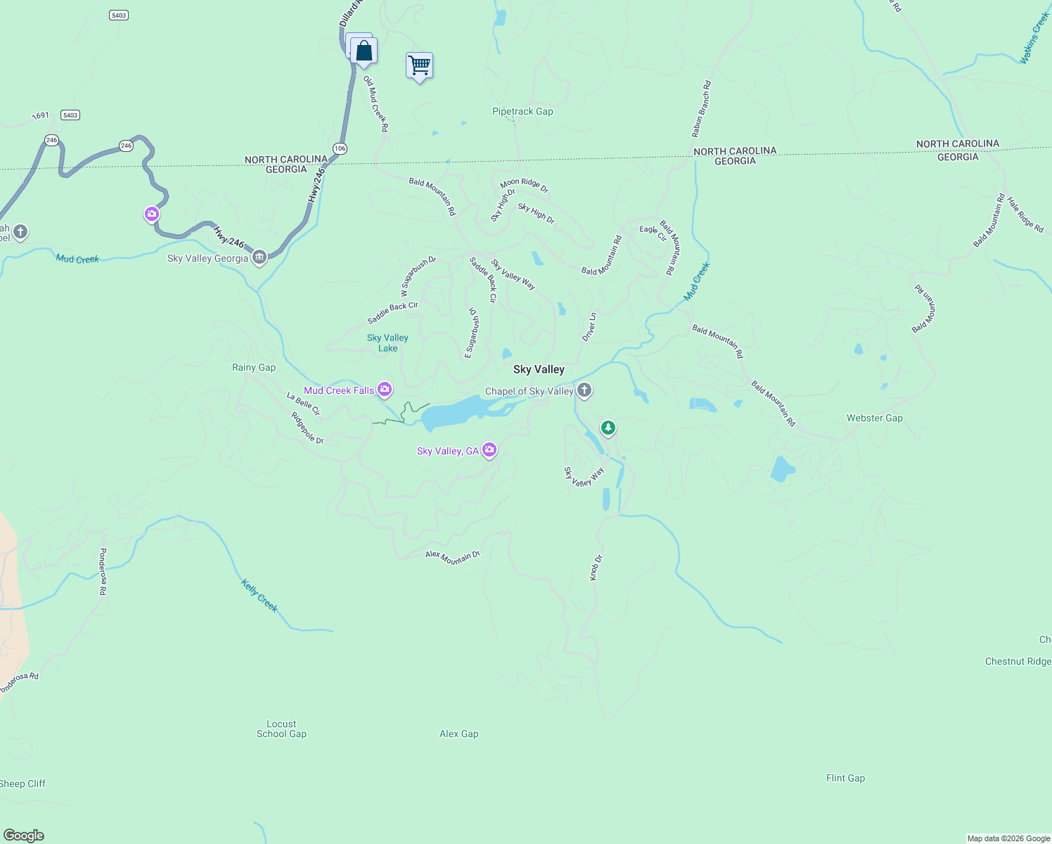 map of restaurants, bars, coffee shops, grocery stores, and more near in Sky Valley