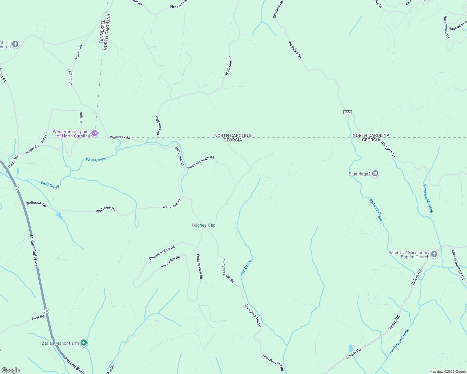 map of restaurants, bars, coffee shops, grocery stores, and more near 550 Stuart Mountain Road in Mineral Bluff