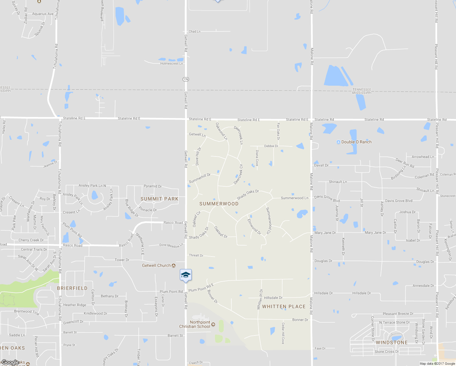 map of restaurants, bars, coffee shops, grocery stores, and more near 8465 Deercreek Circle in Olive Branch