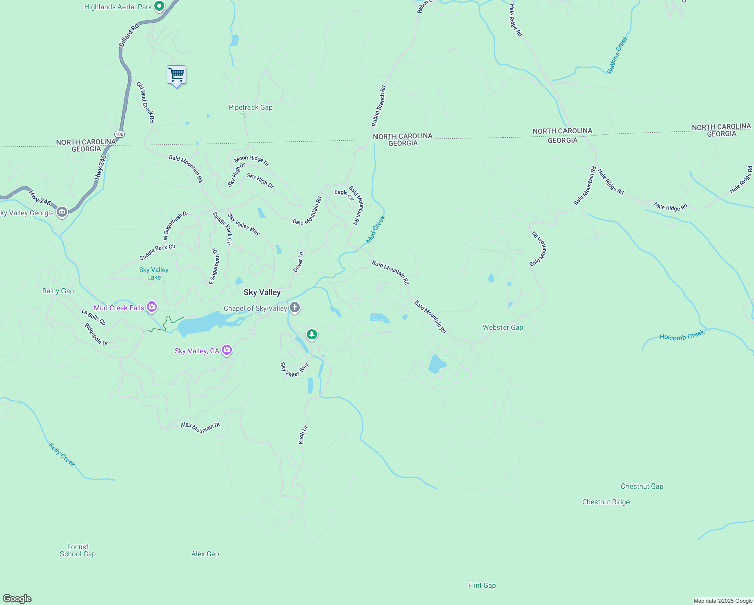 map of restaurants, bars, coffee shops, grocery stores, and more near 138 Haystack Drive in Dillard