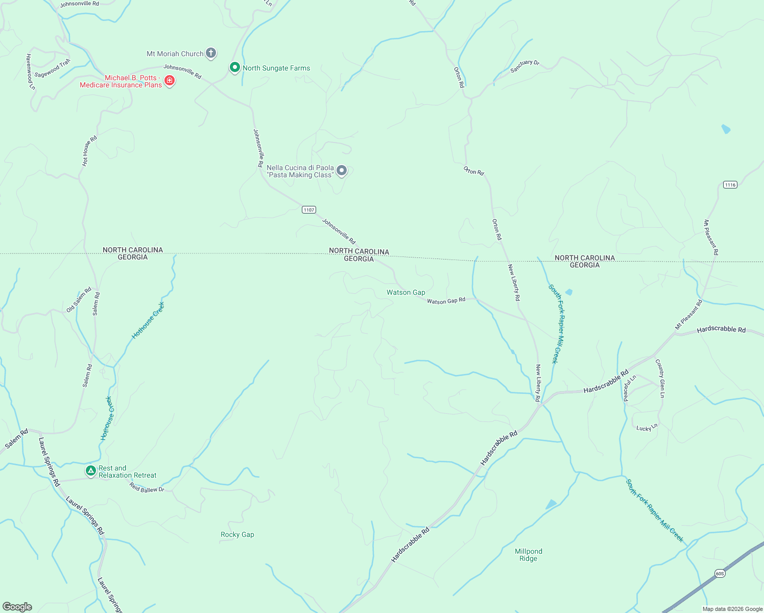 map of restaurants, bars, coffee shops, grocery stores, and more near 670 Mountain High Drive in Mineral Bluff