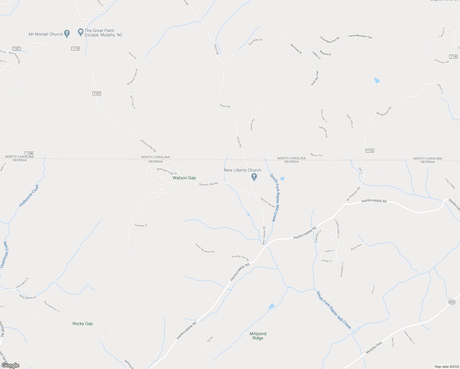 map of restaurants, bars, coffee shops, grocery stores, and more near 573 Watson Gap Road in Mineral Bluff