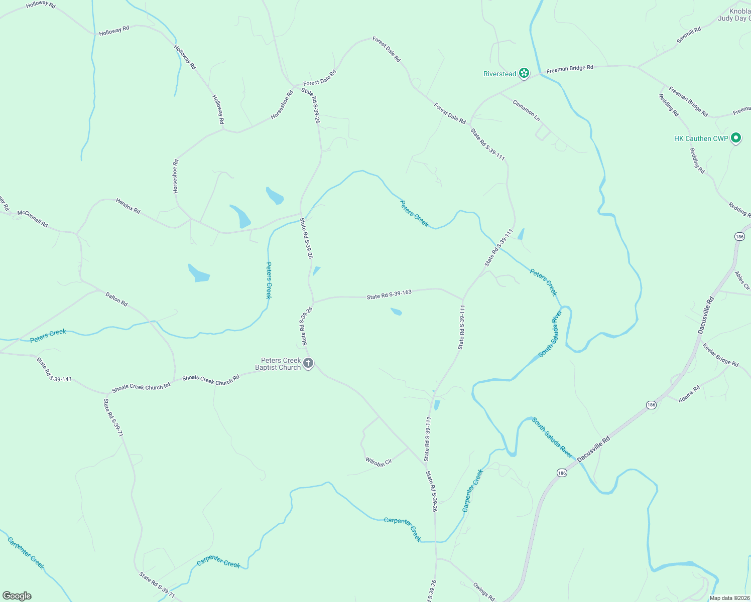 map of restaurants, bars, coffee shops, grocery stores, and more near 254 State Road S-39-163 in Easley