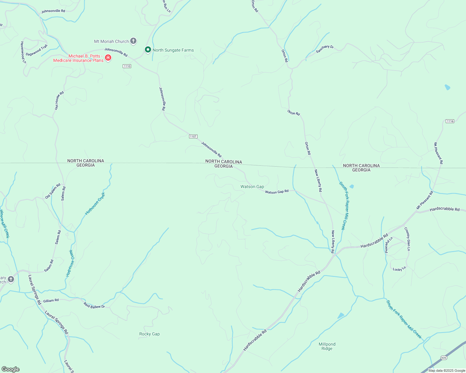 map of restaurants, bars, coffee shops, grocery stores, and more near 469 Mountain High Drive in Mineral Bluff