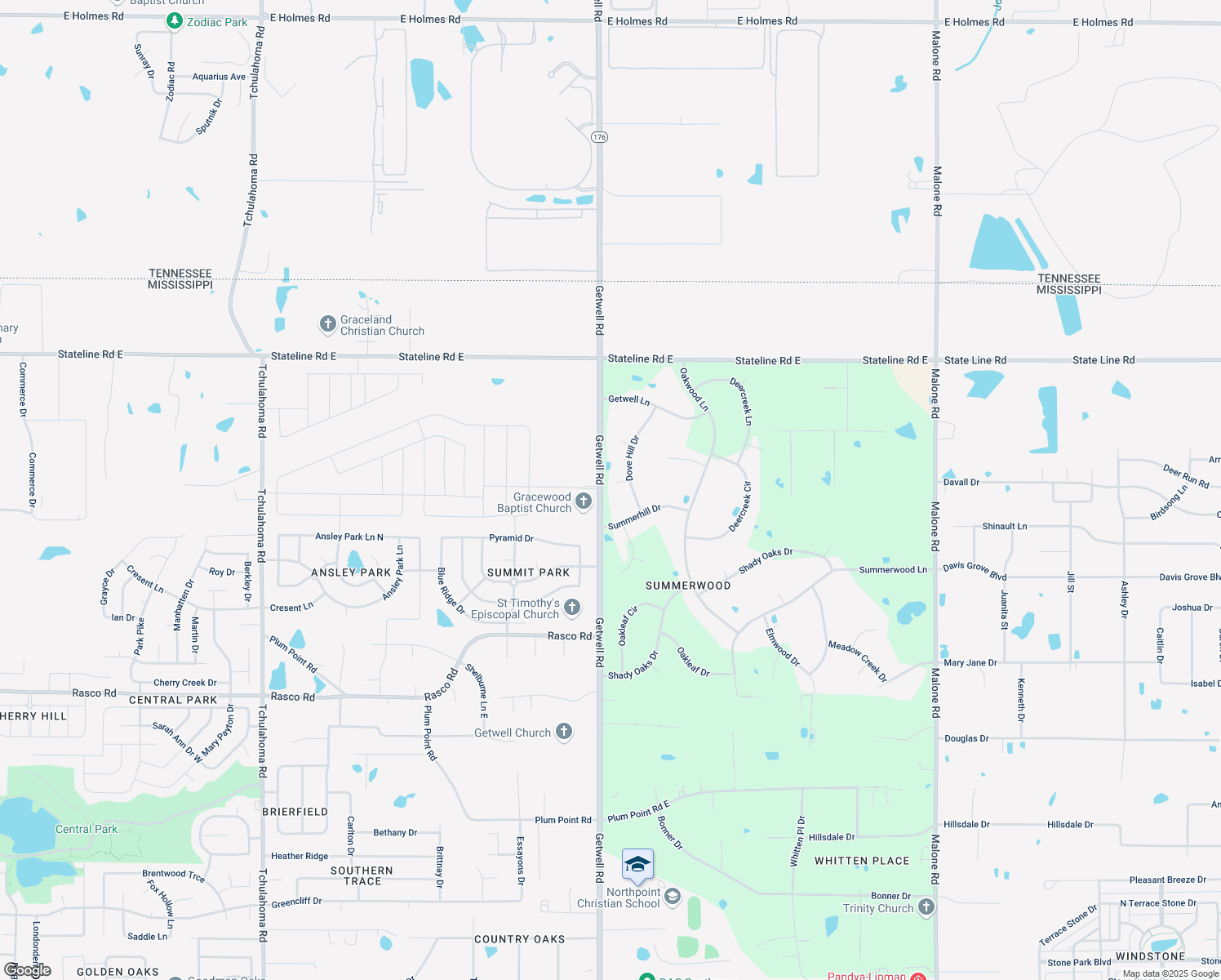 map of restaurants, bars, coffee shops, grocery stores, and more near 3035 Dove Hill Cove in Olive Branch