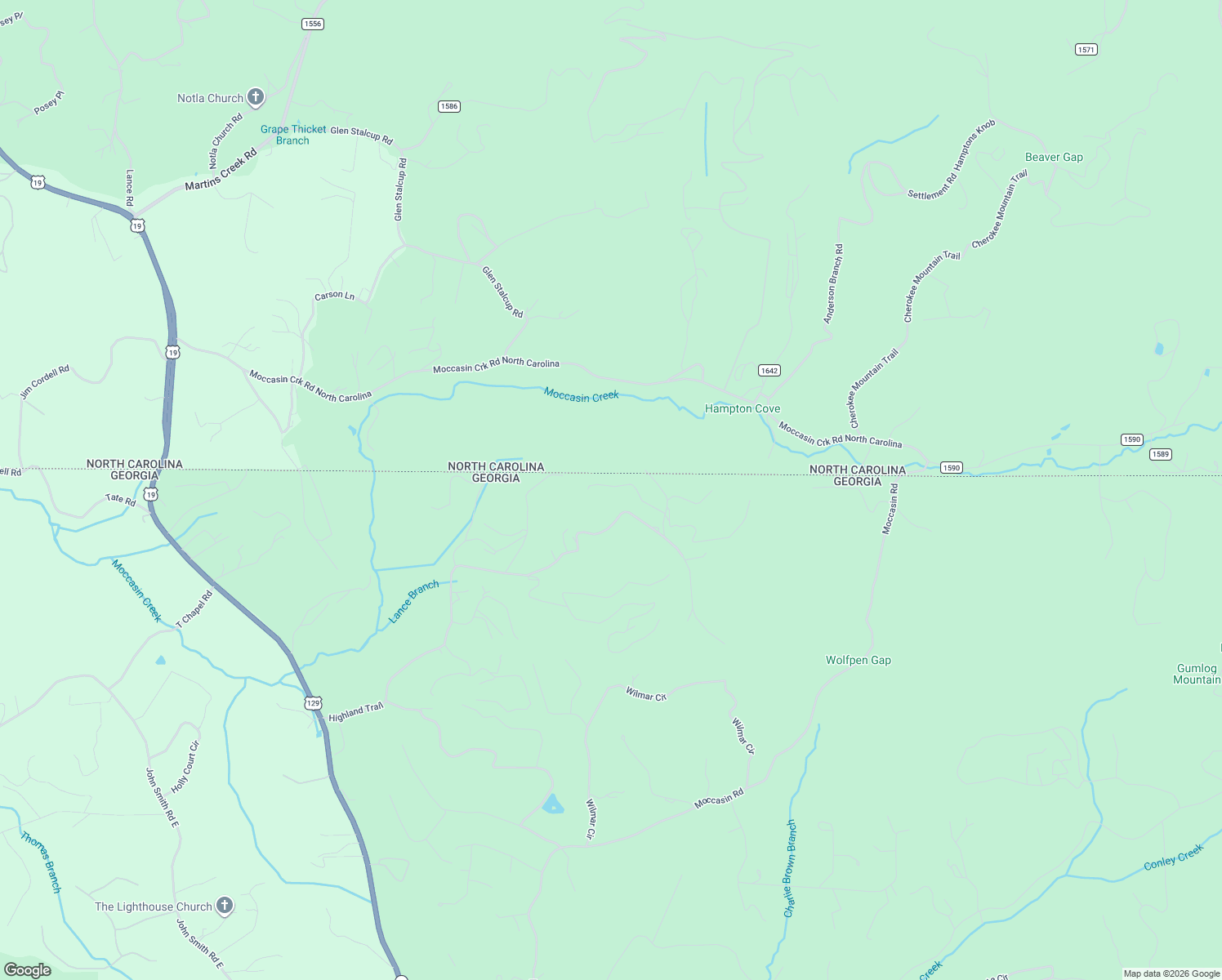 map of restaurants, bars, coffee shops, grocery stores, and more near 5120 Justa Road in Blairsville