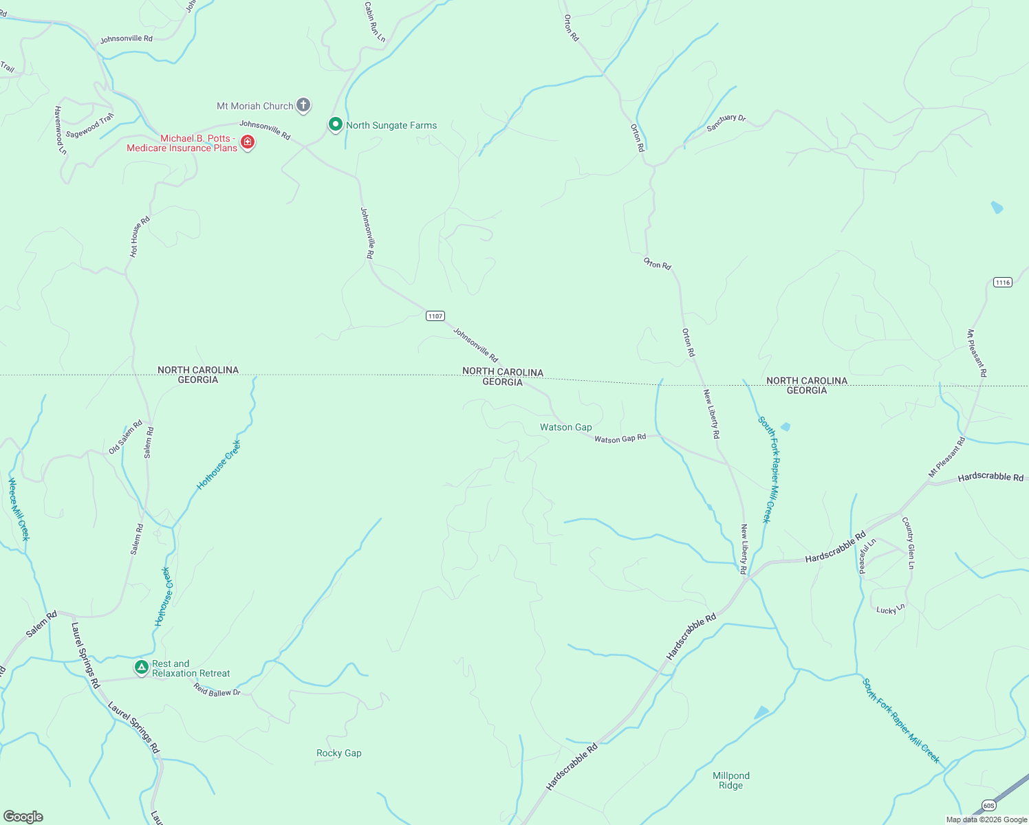 map of restaurants, bars, coffee shops, grocery stores, and more near 469 Mountain High Drive in Mineral Bluff