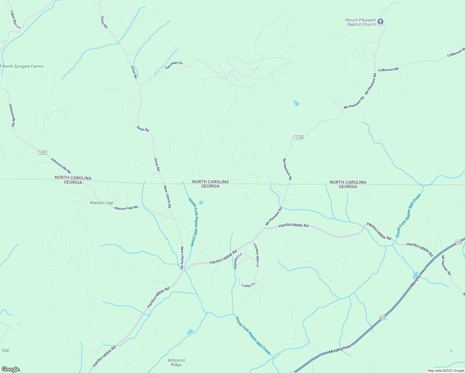 map of restaurants, bars, coffee shops, grocery stores, and more near 94 Rhinas Trail in Mineral Bluff