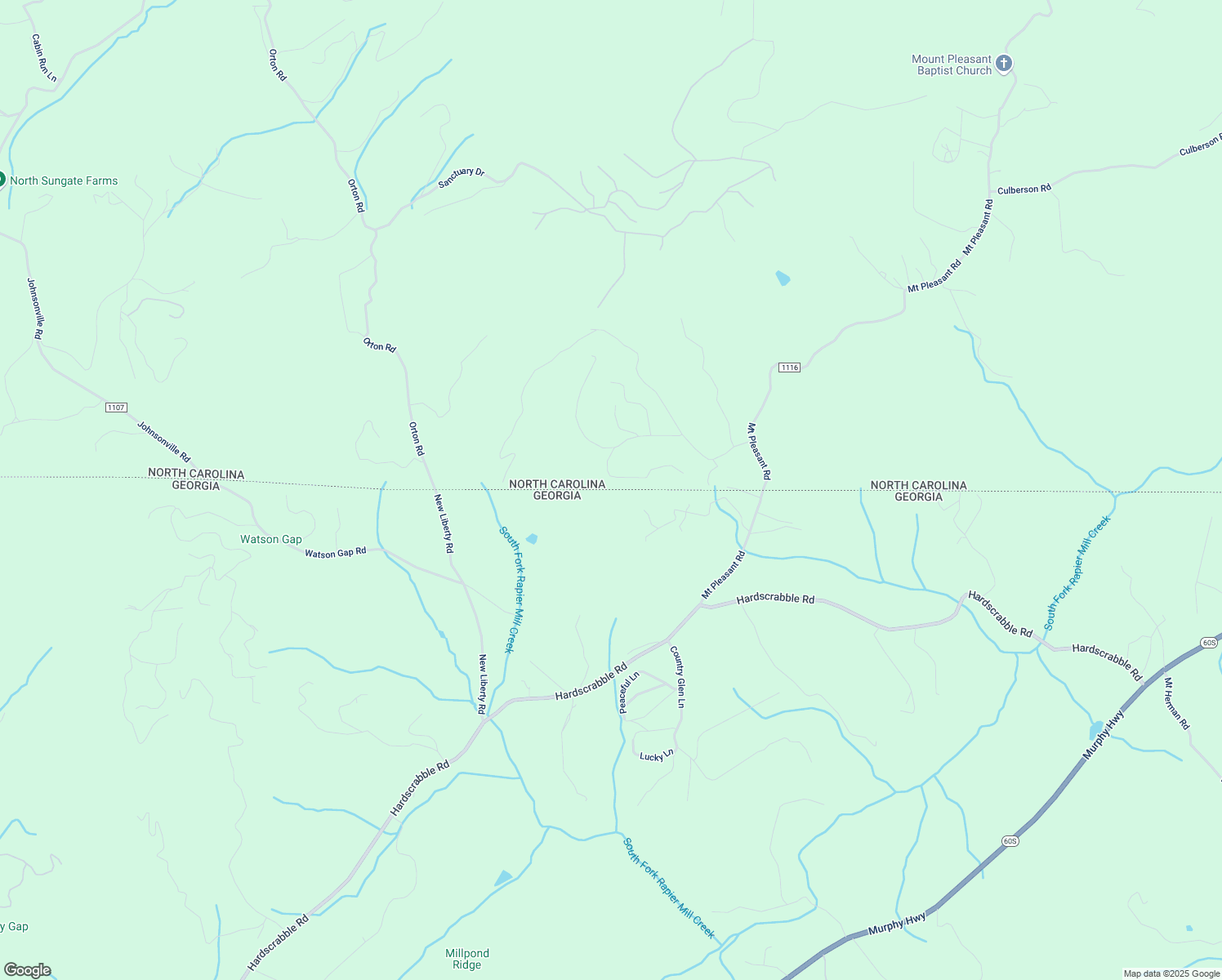 map of restaurants, bars, coffee shops, grocery stores, and more near 94 Rhinas Trail in Mineral Bluff