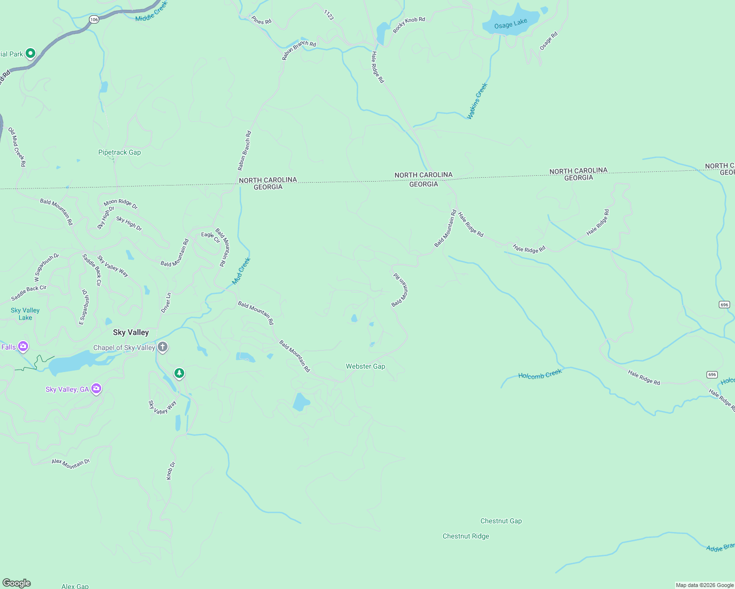map of restaurants, bars, coffee shops, grocery stores, and more near Ford 372 in Rabun County