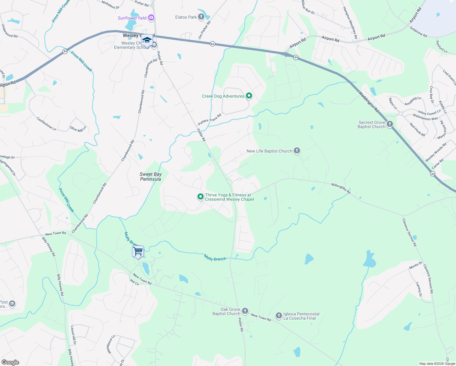 map of restaurants, bars, coffee shops, grocery stores, and more near 824 Potter Road in Monroe