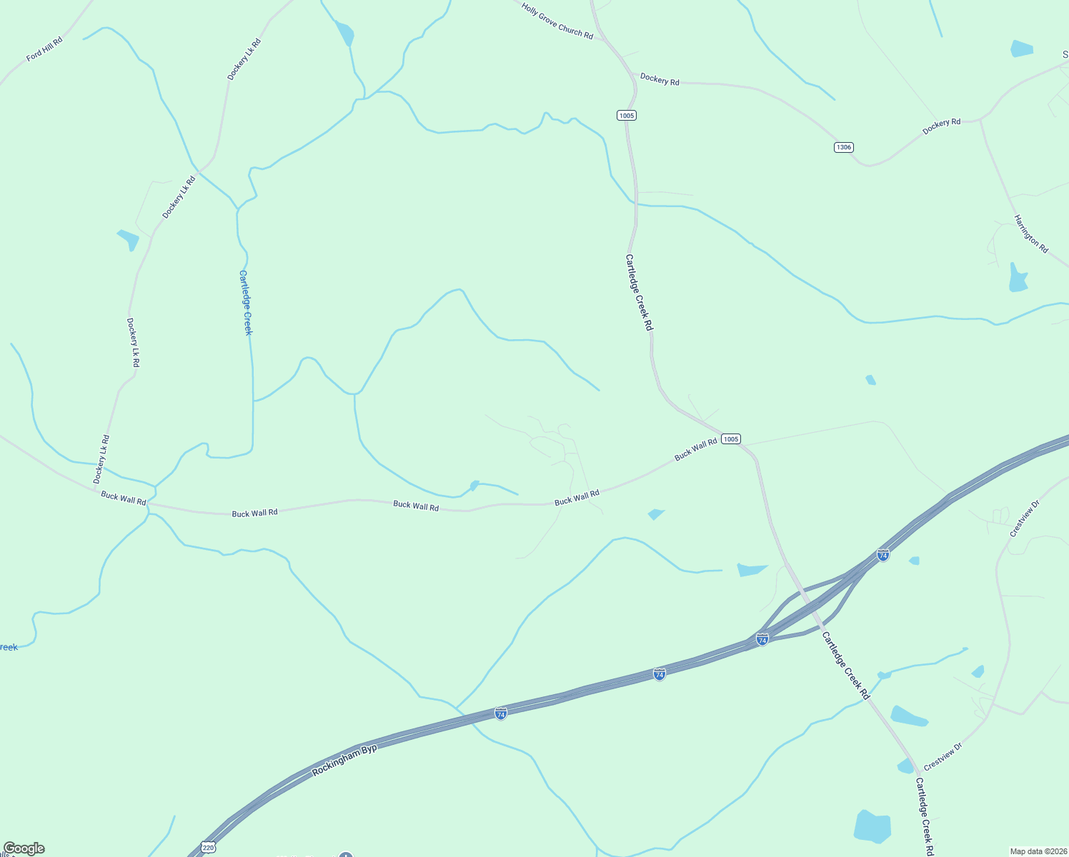 map of restaurants, bars, coffee shops, grocery stores, and more near 167 Tadlock Drive in Rockingham