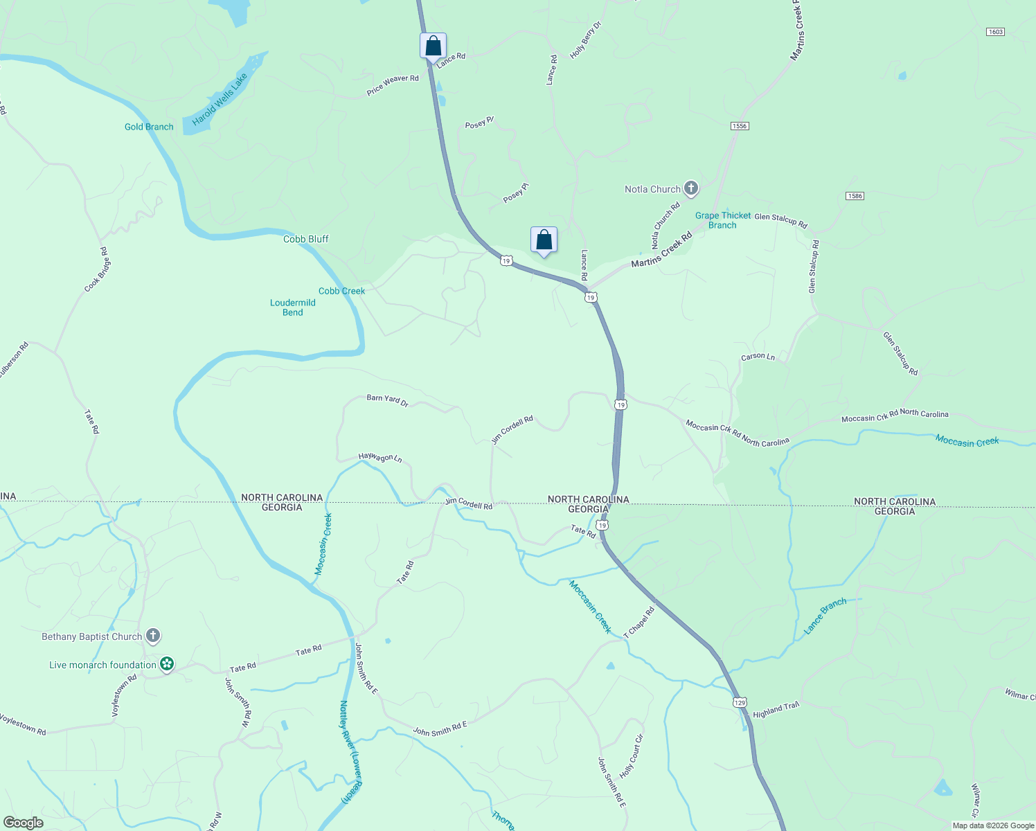 map of restaurants, bars, coffee shops, grocery stores, and more near 464 Jim Cordell Road in Murphy