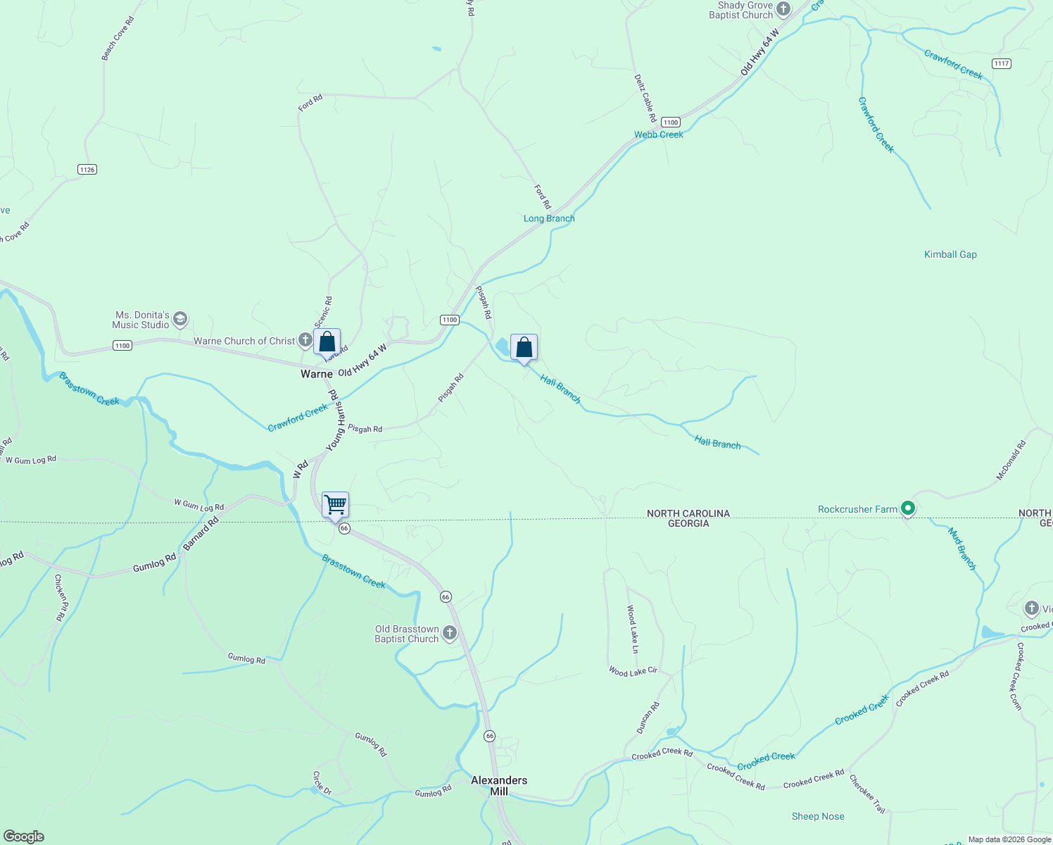 map of restaurants, bars, coffee shops, grocery stores, and more near 295 White Oak Drive in Warne