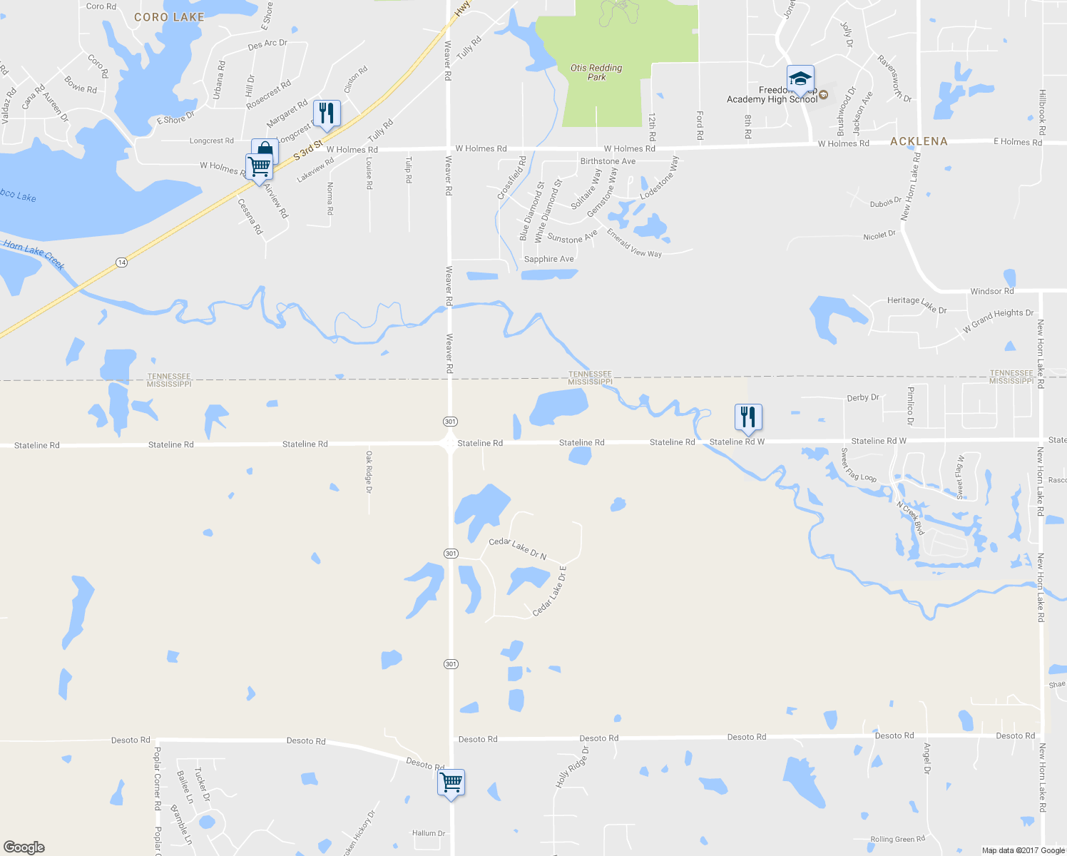 map of restaurants, bars, coffee shops, grocery stores, and more near 5730 Stateline Road in Walls