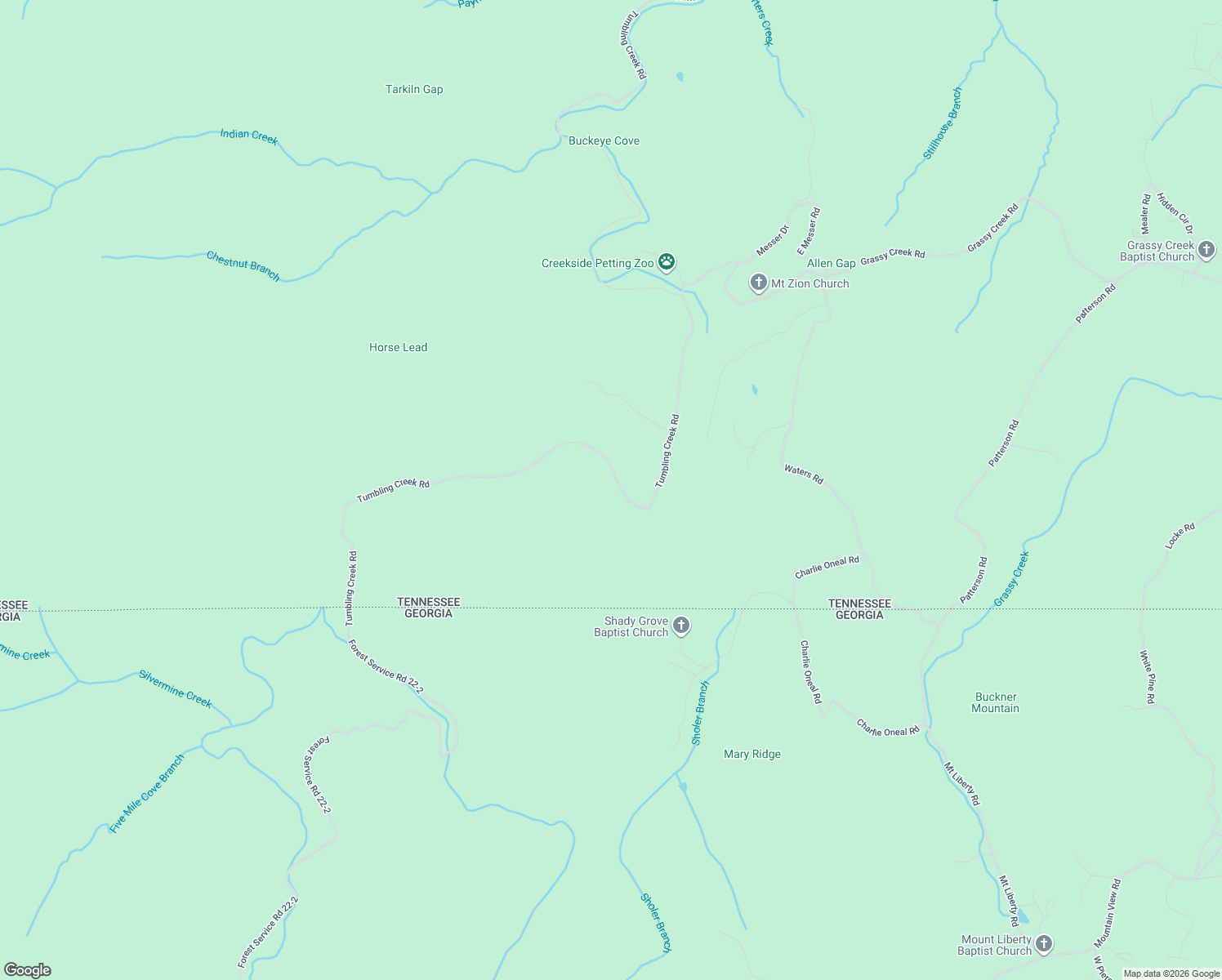 map of restaurants, bars, coffee shops, grocery stores, and more near 610 Tumbling Creek Road in Copperhill
