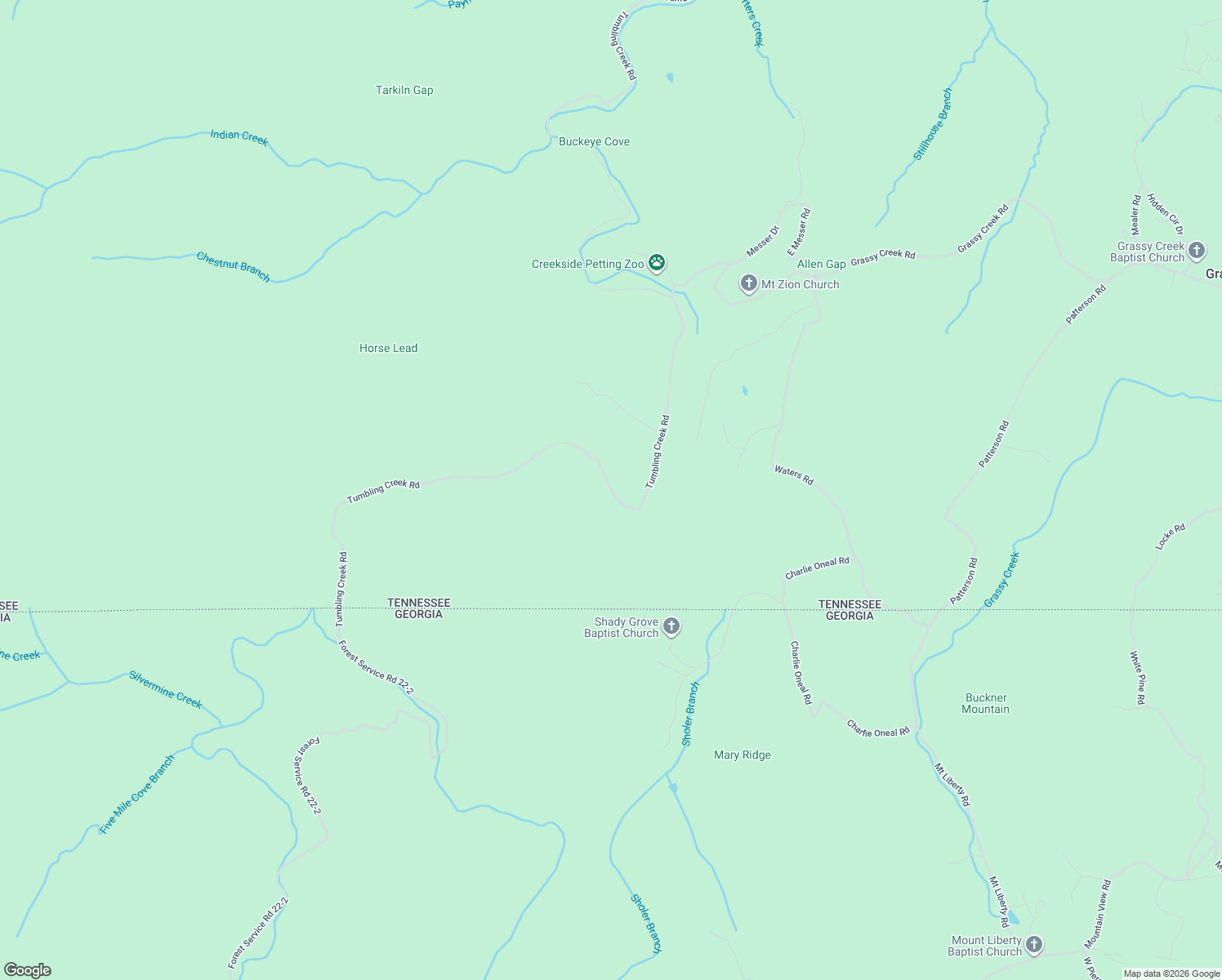 map of restaurants, bars, coffee shops, grocery stores, and more near 610 Tumbling Creek Road in Copperhill