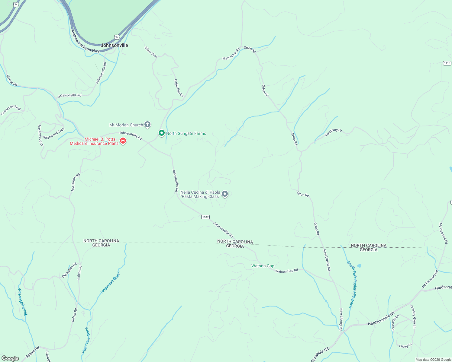 map of restaurants, bars, coffee shops, grocery stores, and more near 89 Box Turtle Lane in Murphy