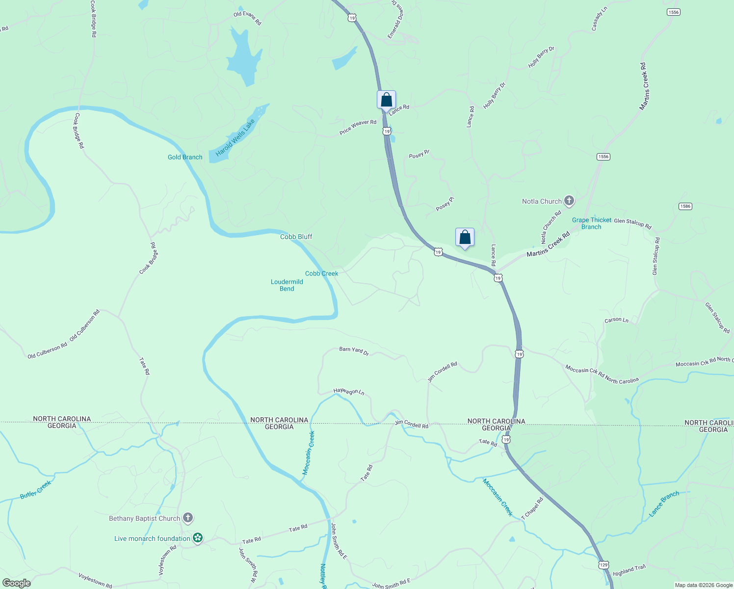 map of restaurants, bars, coffee shops, grocery stores, and more near 805 Cobb Circle in Murphy
