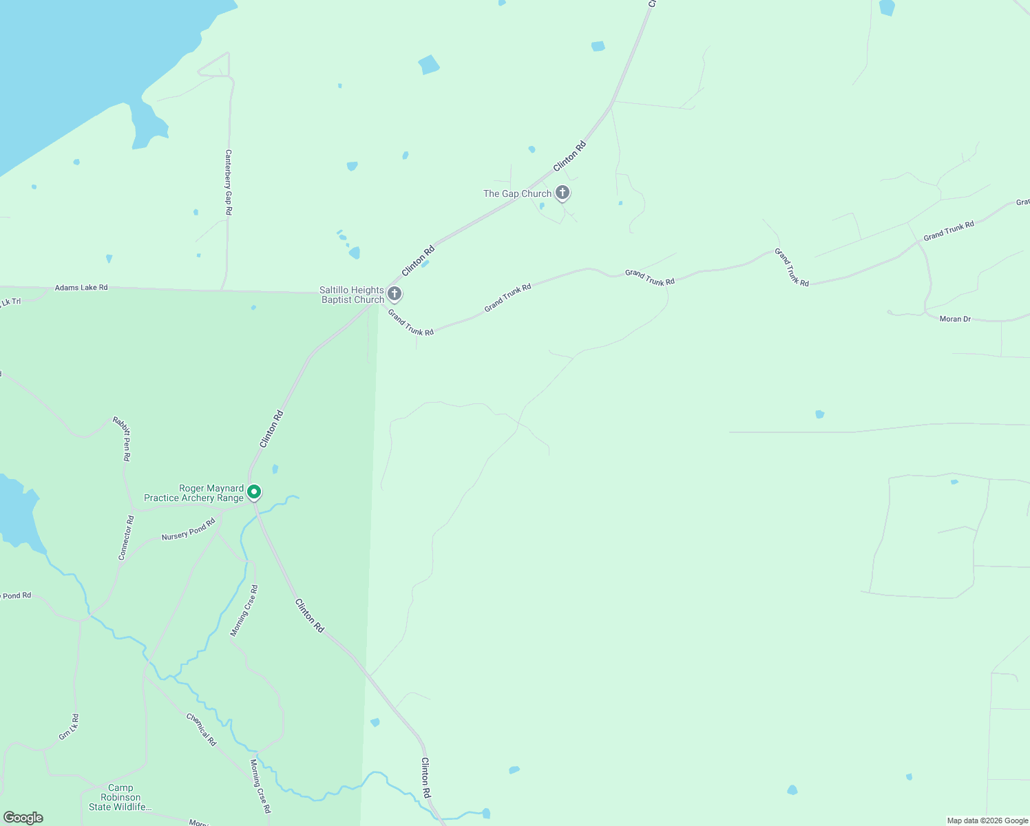 map of restaurants, bars, coffee shops, grocery stores, and more near 38 Grand Trunk Road in Conway