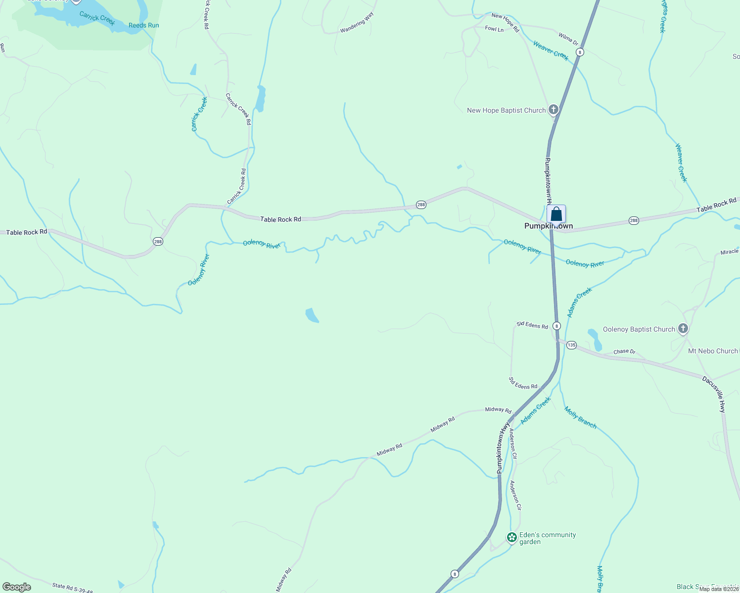 map of restaurants, bars, coffee shops, grocery stores, and more near 1667 Table Rock Road in Pickens