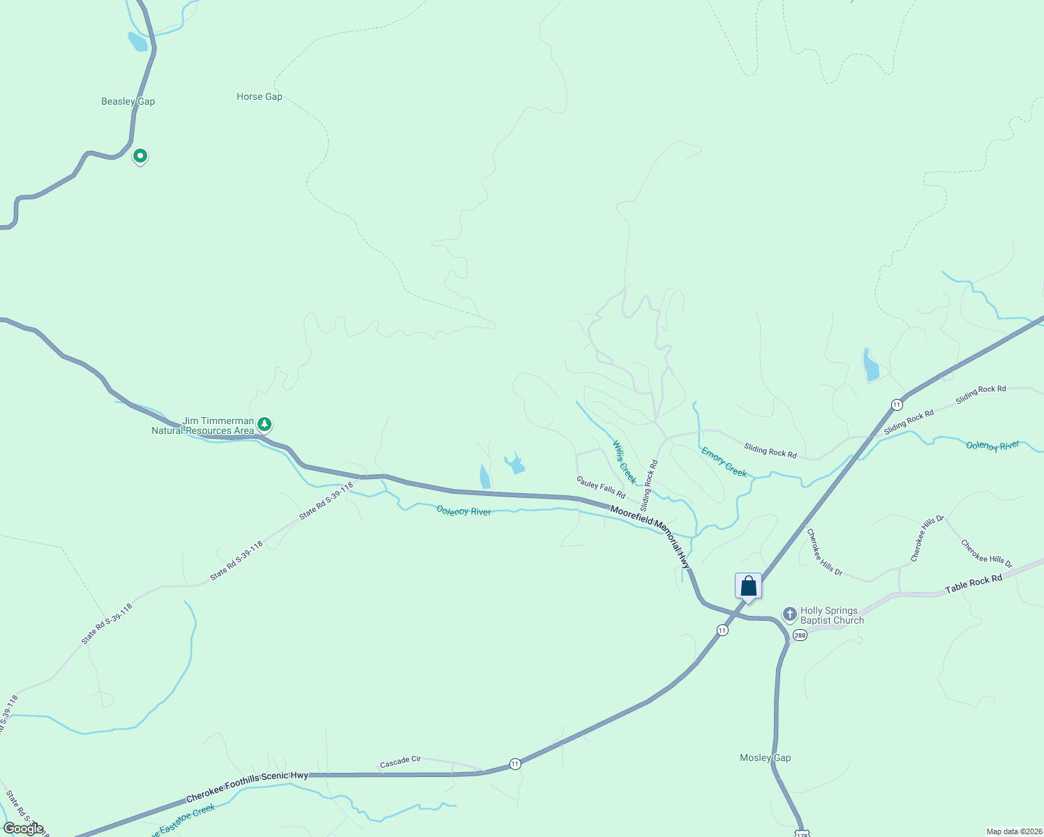 map of restaurants, bars, coffee shops, grocery stores, and more near 343 Gauley Falls Road in Pickens