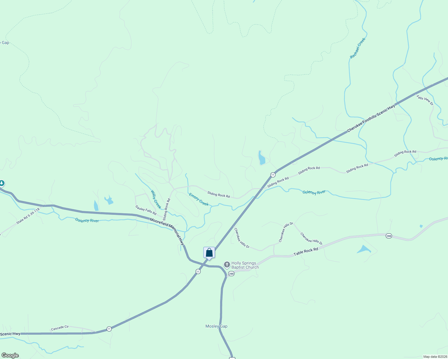 map of restaurants, bars, coffee shops, grocery stores, and more near 121 Falcon Crest Way in Pickens
