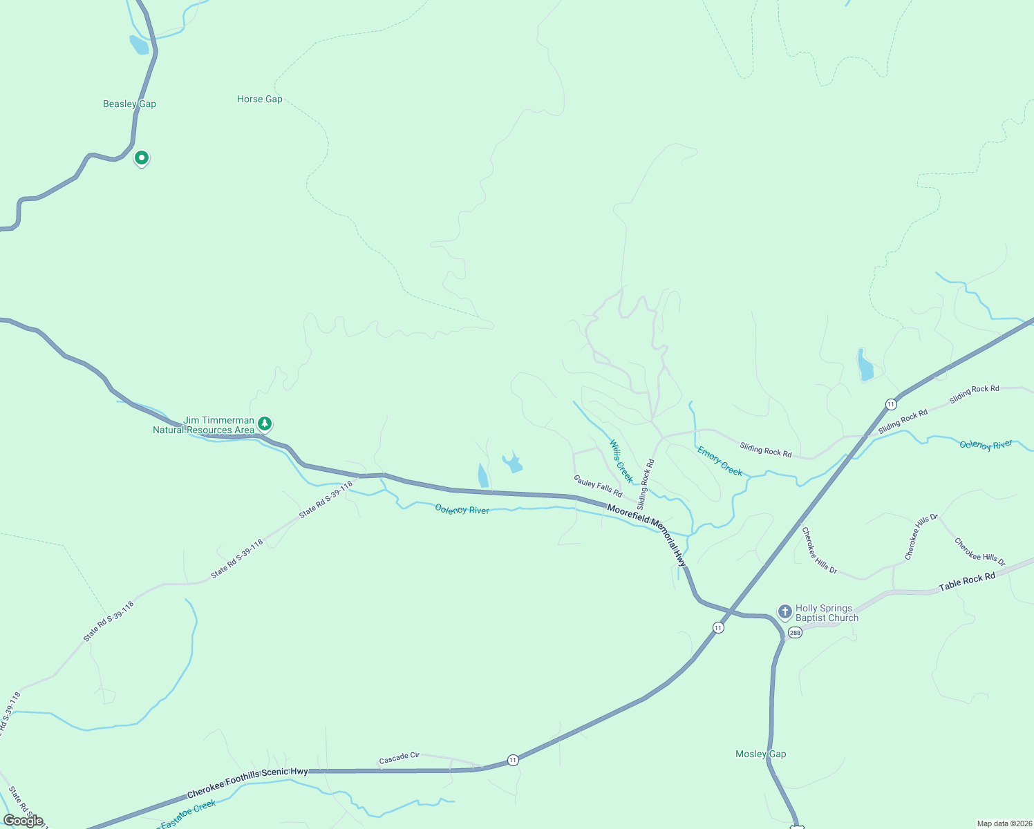 map of restaurants, bars, coffee shops, grocery stores, and more near 343 Gauley Falls Road in Pickens